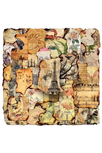 Choice MULTICOLOR 50Pcs Vintage Burnt Stickers, Historical Creative Decorativ...
