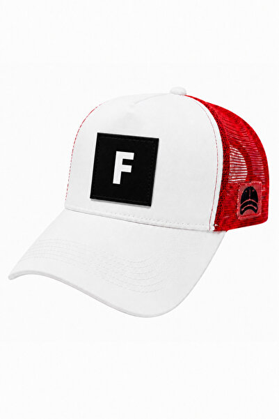 all hats F Letter Patch Detailed Mesh Trucker Baseball Cap