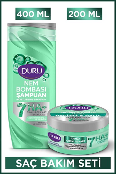 Duru Nem Bombası Arındırıcı&Hacim Verici Şampuan & Yoğun Onarıcı ve Nemlendir...