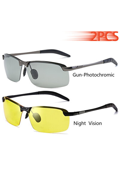 Choice1 نظارات شمسية للرجال GunPhoto-Night مستقطبة ومتغيرة اللون للقيادة وصيد...