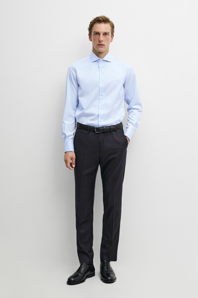 Massimo Dutti Çift manşetli slim fit %100 pamuklu gömlek