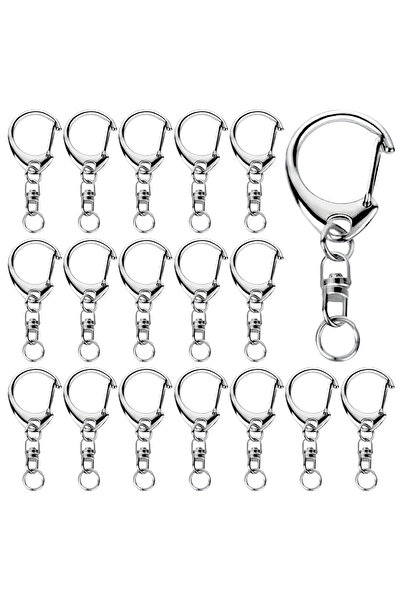 Choice5 15sets Silvery 15/25sets rotatable alloy lobster clasp keychains with...