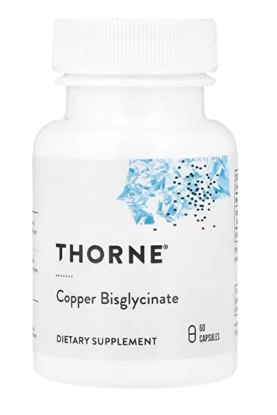 Thorne Copper Bisglycinate 60 Capsul (2 mg per Capsul).Orj Abd Menşei.