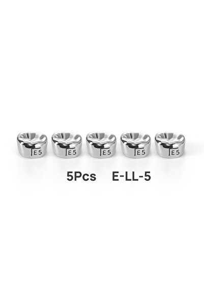 Choice12 E-LL-5 5 قطع تيجان أسنان، تيجان معدنية جاهزة، تيجان مؤقتة من الفولاذ...