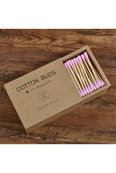 Choice Pink 200pcs 200Pcs/Box Double Head Bamboo Cotton Buds Adults Makeup Co...