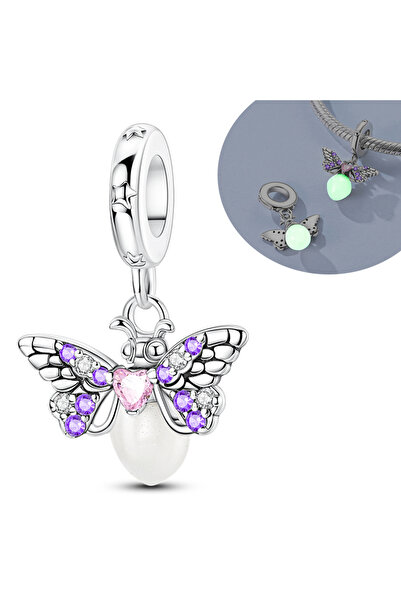 Choice KTC1741 925 Silver Charms Luminous Beads Firefly Chameleon Fit Origina...
