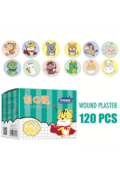 Choice Random pattern 120 Pcs Round 120Pcs Kawaii Cartoon Round Band-Aids for...