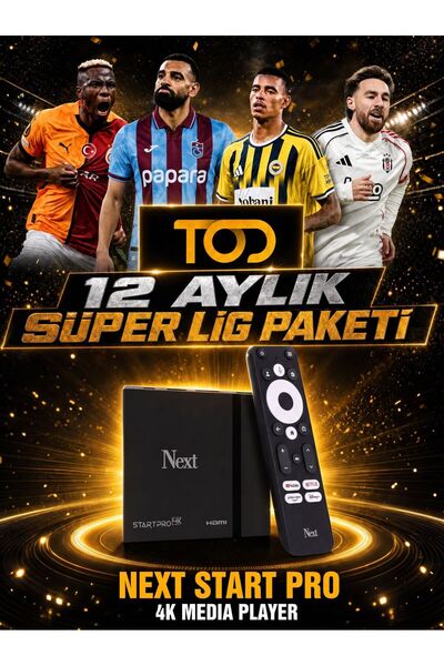 Next Start Pro 4k Media Player - Tod 12 Aylık Süper Lig Paketli