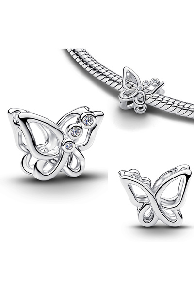 Choice48 AMC7327 New 925 Sterling Silver Charms Heart Bee Flower key Lock Ear...