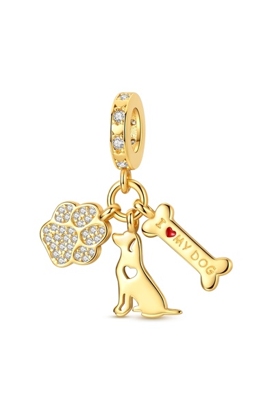 Choice3 KTC519-GD Original 925 Silver Gold Charms Beads Fit Bracelet DIY Elep...