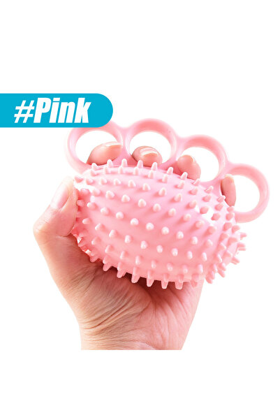 Choice1 Pink Hand Grip Exerciser Strengthener, Four Finger Exerciser Ball and...