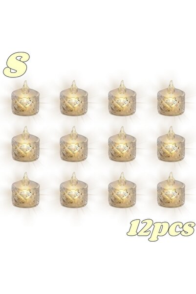 Choice11 S 12pcs 4-24pc Crystal Flameless LED Candles Battery Plastic TeaLigh...