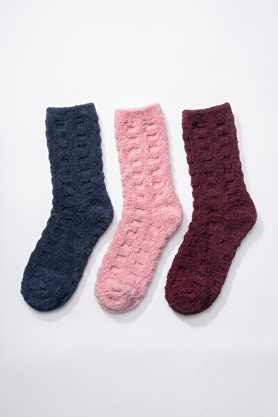 Socketta Women's Ultra Soft Textured Premium Reverse Towel Socks - 3 Pairs 3 Colors