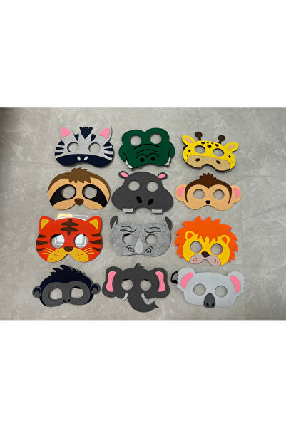 Choice 12pcs Cosplay Party Masks Jungle Animal Felt Mask Kids Role Play Games...
