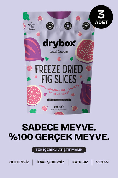 DRYBOX Freeze Dried Zengin ve Çıtır Türk İncir Dilimleri (Dondurularak Kurutu...