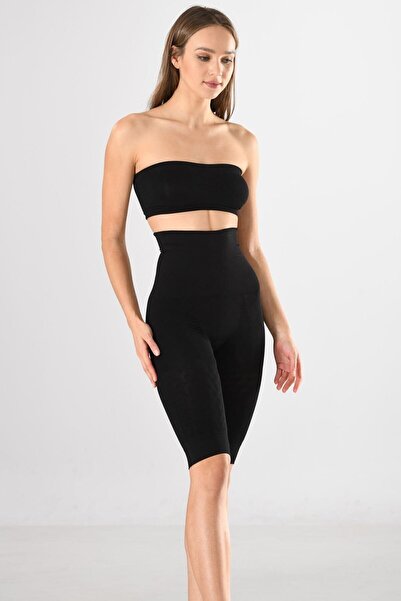 Miss Fit 1 Beden Küçülten Çift Kat Tam Mideli Beli Silikonlu Kadın Korse Şort...