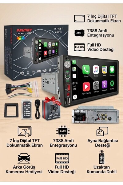 Kingwin 7 inç Multimedya Double Din Dokunmatik Ekranlı Bluetooth / Mirror Lin...
