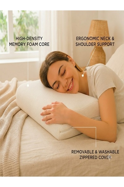 Ruhhy Pernă Ortopedică cu Memorie – Ergonomică, Suport Cervical și Husă cu Fe...