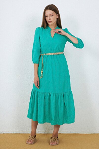 MY GRS Yakali Embroidered Long Dress