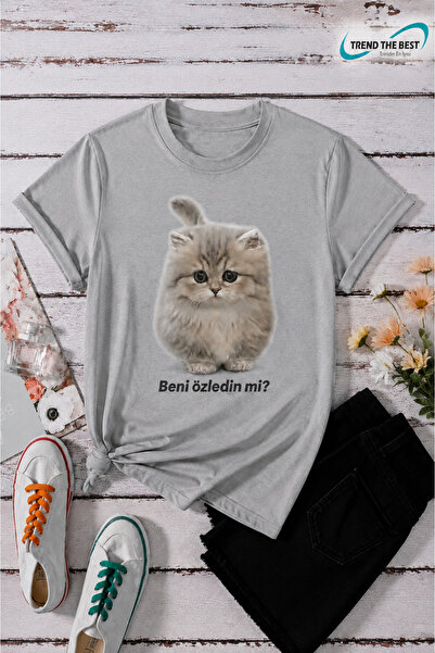 TREND THE BEST Trendin En İyisi Summer I Miss You Written Cat Printed Unisex ...
