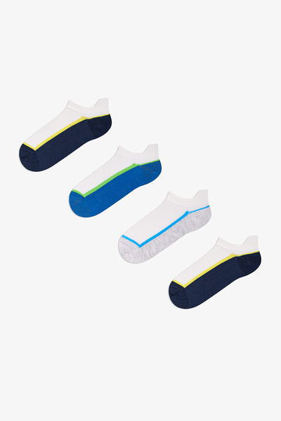 Penti Erkek Çocuk Marsmelov Color Block Sprint Pamuklu 4 Çift Patik Çorap