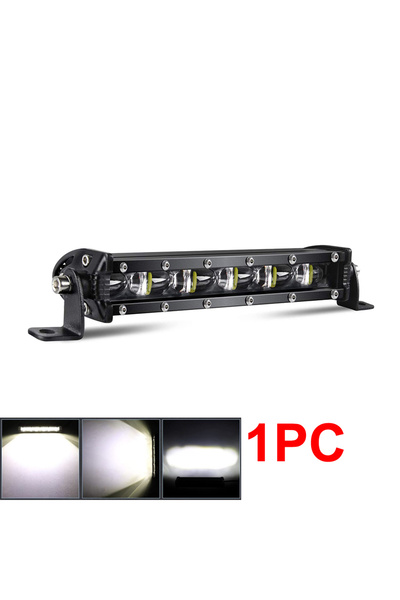 Choice 1pc 8 inch white 8D 8" 12V 24V Spotlight LED Light Bar Offroad Slim Ba...