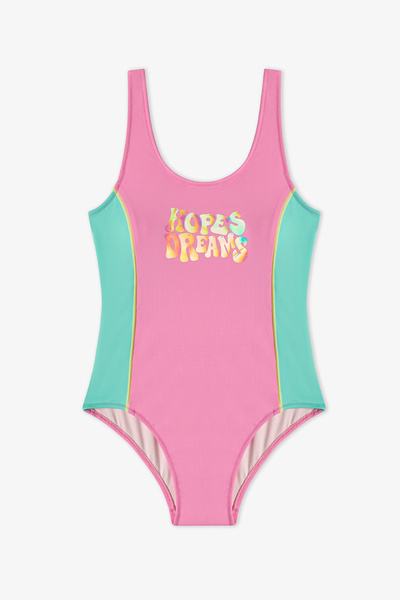 Penti Kız Çocuk Açık Pembe Beauty Spor Hologram Desenli Mayo