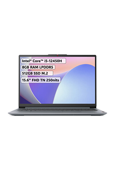 LENOVO IdeaPad Slim3 Intel Core i5-12450H 8GB 512GB SSD 15.6" FHD FreeDOS Diz...