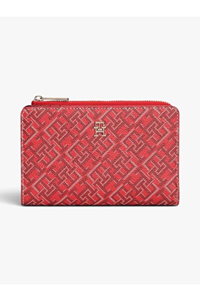 Tommy Hilfiger TH ICON BIFOLD WALLET MONOPLAY Kadın Kırmızı Cüzdan - AW0AW18594