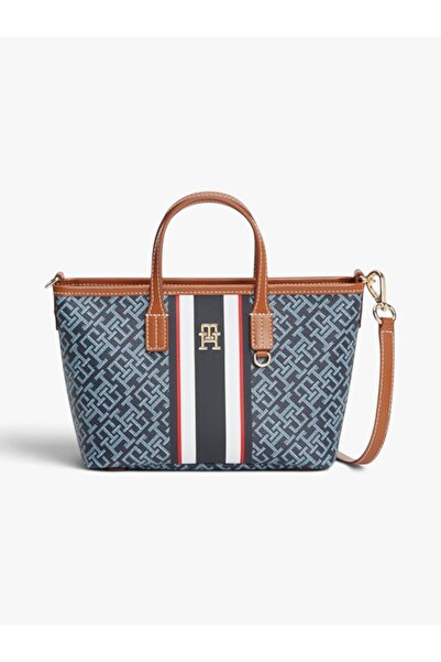 Tommy Hilfiger TH MONOPLAY MINI TOTE STRIPE LE Kadın Mavi Çanta - AW0AW18389