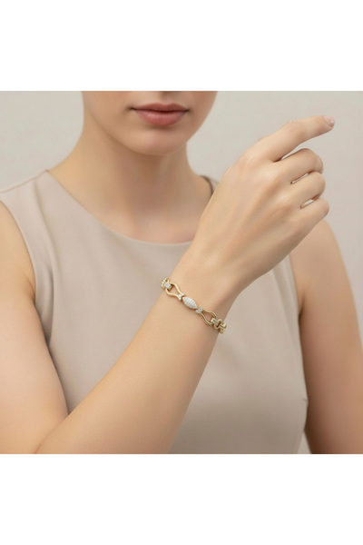 XUPING JEWELRY سوار من مجوهرات ستايل بيرلي/كسوبينج مرصع بحجر الزركون الملكي