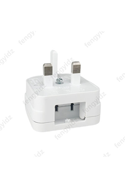 Choice white US to UK plug adapter box type round two pins convert to 3 pins ...