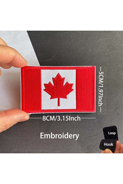 Choice21 Embroidery01-White Canada Flag,Maple Leaf Badge Fabric Applique Embr...