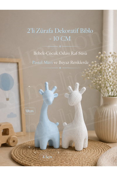 2'li Dekoratif Zürafa Biblo – Bebek & Çocuk Odası Raf Süsü 10 CM