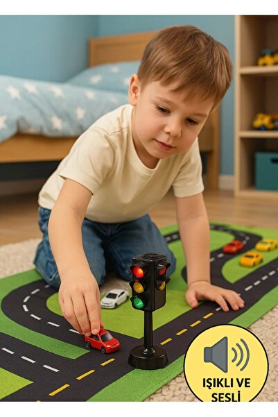 TOYFEST Sesli Ve Işıklı Trafik Lambası - 14 cm