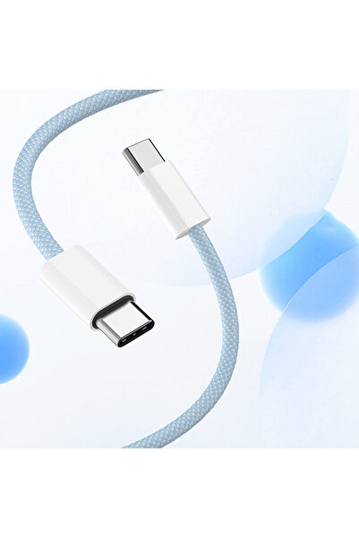 Choice كابل USB-C إلى Type C باللون الأزرق السماوي بطول 2 متر لشحن سريع PD 60...