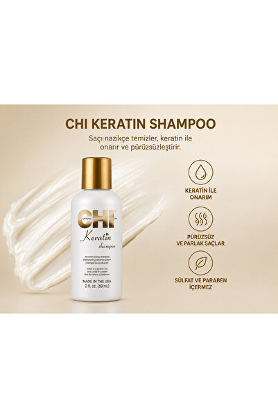 Chi Keratin Yıpranmış Zayıf Saçlar için Onarıcı Sülfatsız Şampuan 59ML