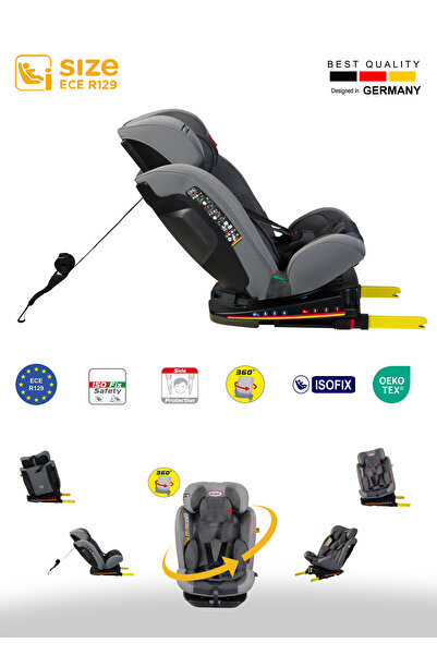 Holmer Kids Maxi Protect Aero 3d ( 360° Dönebilir) 0-36kg Oto Koltuğu Isofix/sps/sıp/latch