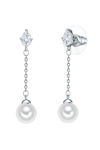 Lulu & Jane Perlenohrhänger Ohrhänger Muschelkernperle weiß Zirkonia weiß