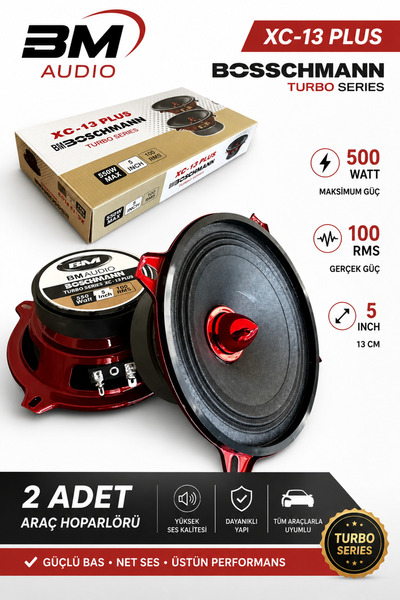 SUNASK Sn-50 400 Watt 60 Rms 13 Cm Midrange Hoparlör 2 Adet Amfi Uyumludur Ye...