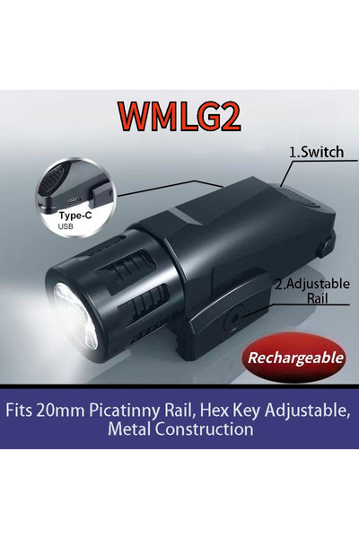 Choice5 G2 Metal Charge BK WML G2 M300 X600 Tactical Flashlight, Fits 20-22mm...