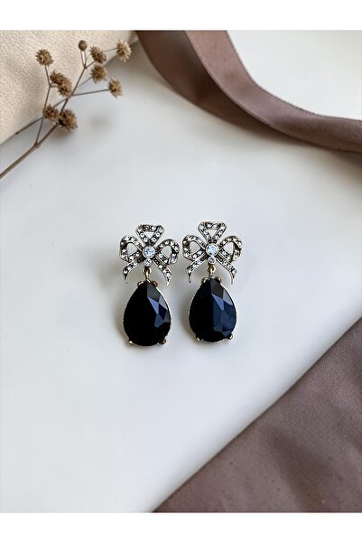 FAYRA ACCESSORIES Zircon Stone Bow Earrings