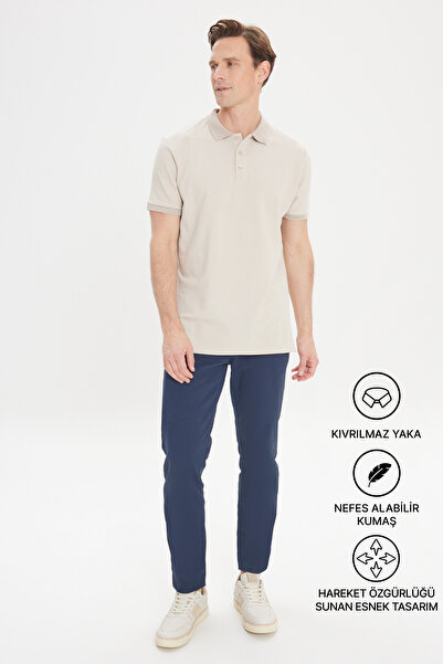 ALTINYILDIZ CLASSICS Men's Safari 100% Cotton Non-Curling Pique Polo Collar S...
