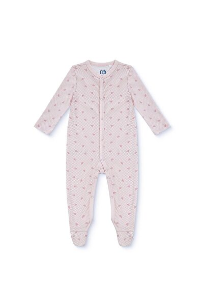 MOTHERCARE Kız Bebek Tulum Çiçek Baskılı Çıtçıtlı Bisiklet Yaka Uzun Kol Patikli