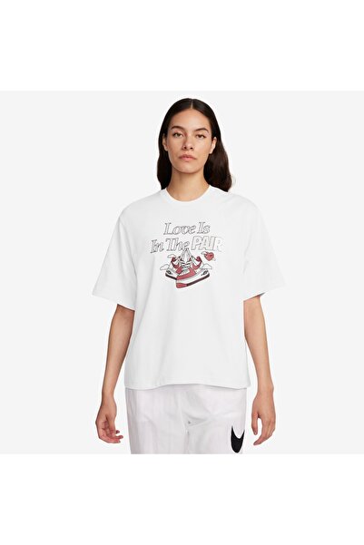 Nike W NSW TEE OC 1 BOXY VDAY FQ8870-100 Λευκό