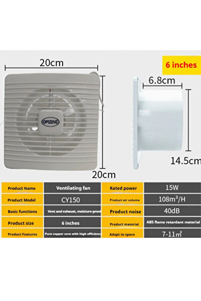 choice2 EU 220 V 145mm hole size 220V EU/UK/AU 4"6" Electric Exhaust Fan Toil...