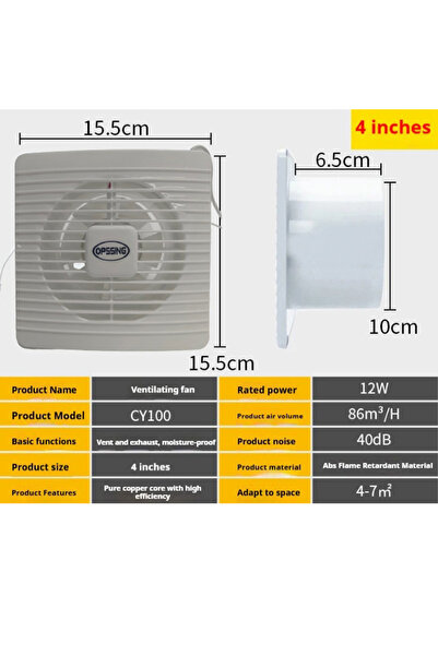 Choice3 AU 220 V 100mm hole size 220V EU/UK/AU 4"6" Electric Exhaust Fan Toil...