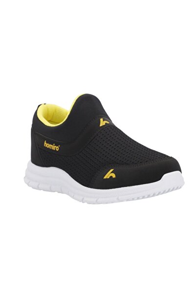 homiro Laceless Children's Knitwear Sports Shoes-Black Yellow