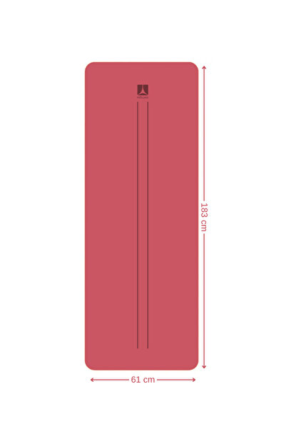 Rebuwo TPE Armonia Çift Çizgili Yoga Pilates Matı 6 mm - Bordo