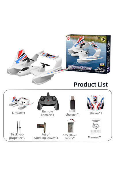 Choice WHITE Amphibious Waterproof Gyro Stabilized RC Plane Boat EPP Foam Wat...